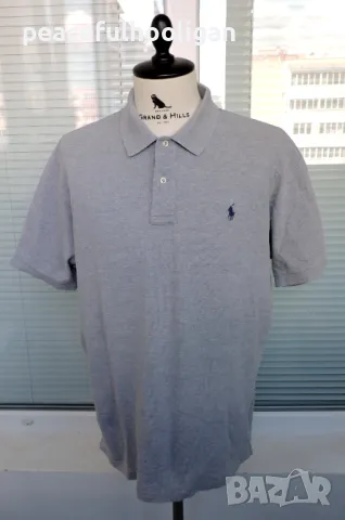 Polo By Ralph Lauren Classic Fit Men`s Grey Short Sleeve Polo Shirt - мъжка тениска размер XL, снимка 1