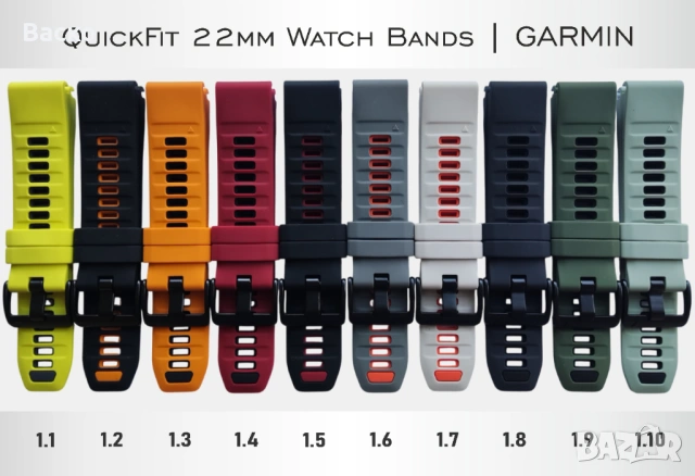 26мм/22мм QuickFit силиконови каишки за GARMIN, снимка 3 - Каишки за часовници - 53298830