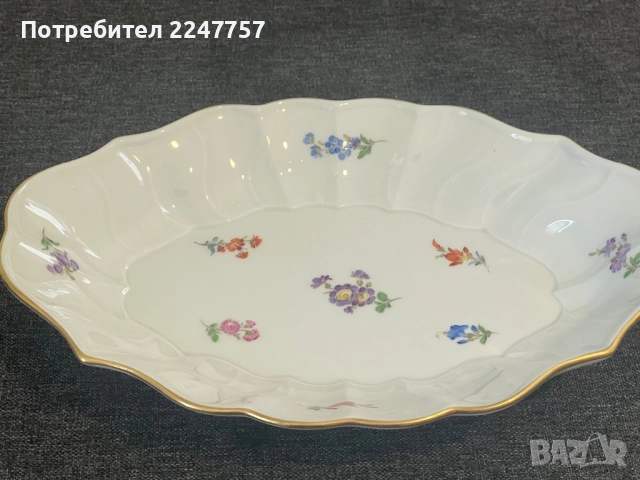 Овално плато порцелан Meissen, снимка 7 - Антикварни и старинни предмети - 51522467