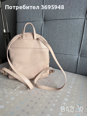 Кожена раница Zarena в цвят пудра, снимка 10 - Раници - 53845806