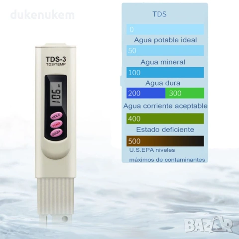 Дигитален TDS тестер за качество на водата, снимка 6 - Друга електроника - 53247889