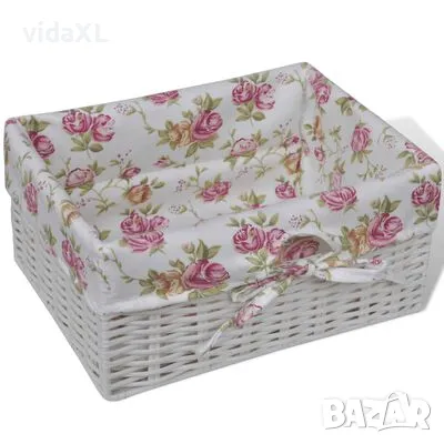 vidaXL Шкаф с 1 чекмедже и 3 кошници, бял, дърво пауловния（SKU:241543）, снимка 3 - Шкафове - 48495972