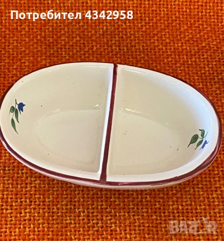 LUNEVILLE France K&G Vintage(1880-1922) Hand Painted . Чинийка за специи., снимка 3 - Антикварни и старинни предмети - 52255540