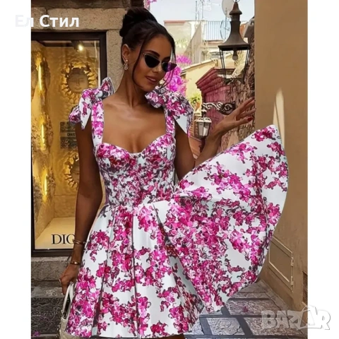 💕Лятна рокля с плохи и връзки на раменете, снимка 5 - Рокли - 53944327