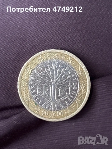 Монета от 1 евро от 2000 г