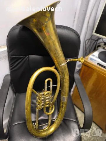 Weltklang Bb Tenor Horn(3RV) - Тенор Валдхорна Баритон с мундщук /made In Germany - DDR/, снимка 2 - Духови инструменти - 44637667