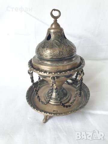 Сребърна миниатюра - Съд за аромати, снимка 1 - Антикварни и старинни предмети - 45552976