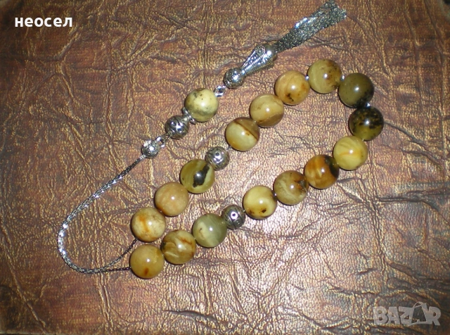 Кехлибарена броеница от балтийски кехлибар тип гръцки комболой, снимка 7 - Картини - 45751762