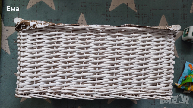 Голяма плетена дървена кошница - ратан, снимка 4 - Кутии за съхранение - 54031314