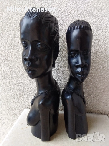 Двойка големи абаносови фигури, снимка 2 - Антикварни и старинни предмети - 51683539