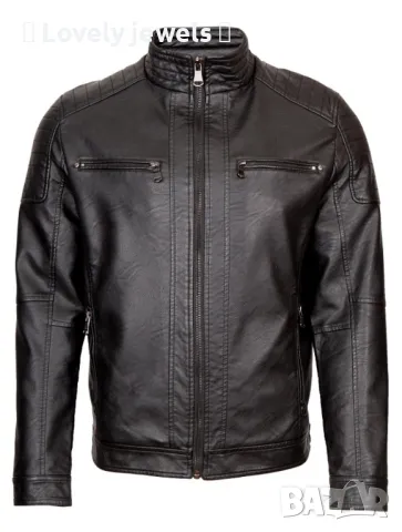 Мъжко черно  кожено яке , снимка 8 - Якета - 50236143