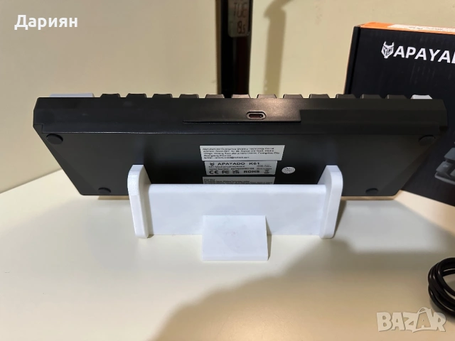 Механична клавиатура APAYADO K61 / 60% / Cherry MX Blue Switch-ове / RGB / Type-C USB, снимка 3 - Клавиатури и мишки - 53353382