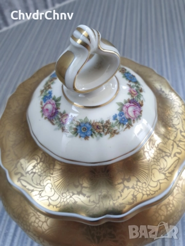 Rosenthal Bahnhof Selb бижутерка 14см/Розентал Чипъндейл стара немска порцеланова кутия с капак, снимка 3 - Антикварни и старинни предмети - 46930773