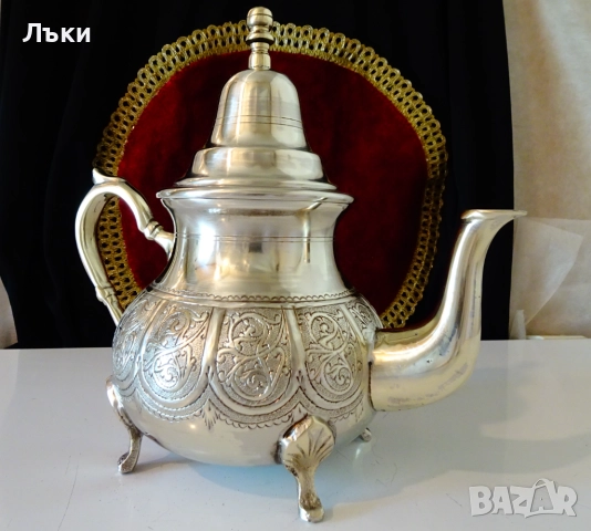 Чайник,кана Hadj Bennani metal-argente,Мароко. , снимка 2 - Антикварни и старинни предмети - 51446778
