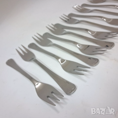 12 Десертни вилички "Петко Денев" - Габрово, неизползвани, снимка 5 - Прибори за хранене, готвене и сервиране - 31147822