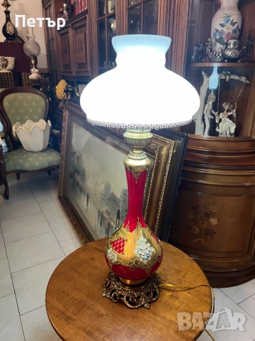 Стара лампа от муранско стъкло и месинг