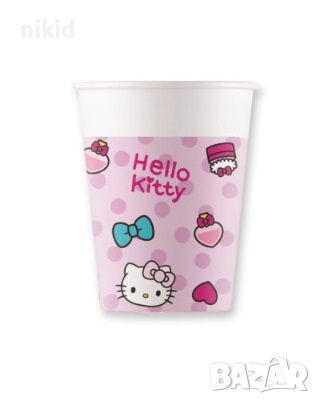 hello kitty Коте Кити 10 бр картонени чаши парти рожден ден, снимка 3 - Чаши - 18630978