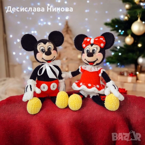 Мики и Мини Маус-45см, ръчна изработка, снимка 18 - Плюшени играчки - 48151712