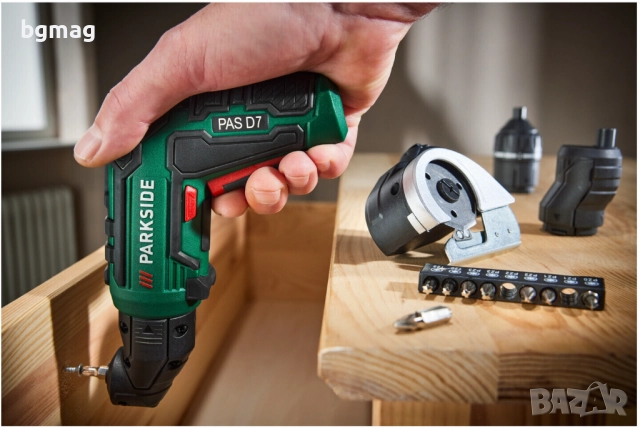 PARKSIDE акумулаторна отвертка PAS D7,4V,с адаптори и битове, снимка 14 - Винтоверти - 52136857