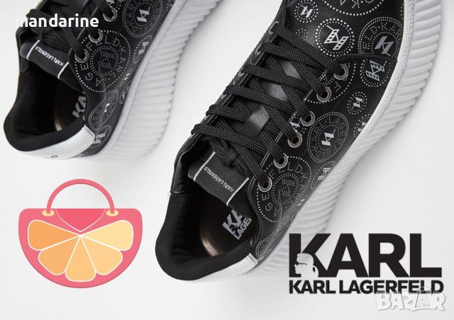 KARL LAGERFELD № 39 🍊 Дамски кожени кецове "BLACK & WHITE" нови с кутия, снимка 13 - Кецове - 45456951