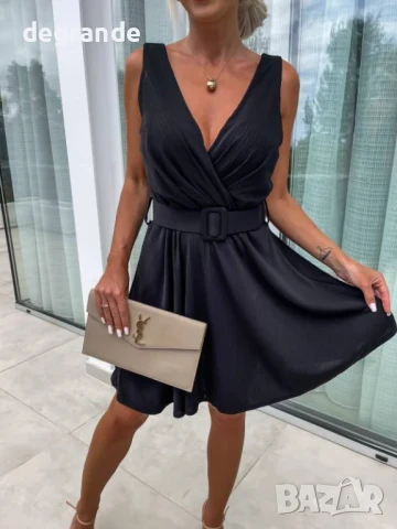 Елегантна рокля с колан, снимка 2 - Рокли - 50814414
