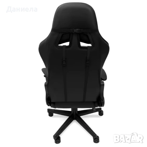 Геймърски стол с прибираща се подложка за крака и функция за масаж - черен, снимка 9 - Столове - 53237764