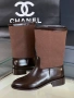 Chanel Дамски Кафеви Ботуши Шанел Код E1191, снимка 5