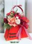 Чантичка с цветя в червено, снимка 2
