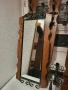 Стар  Красив комплект закачалка с огледало от ковано желязо и масивно дърво, снимка 5