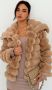 Ново пухкаво кожено палто, снимка 1 - Палта, манта - 45885597
