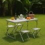 Комплект сгъваема алуминиева маса с 4 стола – идеален за къмпинг, двор и почивка, снимка 1