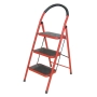 Метална стълба, Сгъваема, 3 широки стъпала, Максимално поддържано тегло 150 кг, Червен/Черен, снимка 5