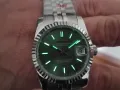 Seiko mod дамски Datejust 36mm Olive dial, снимка 3