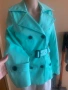 Дамски тренч( шлифер) в цвят мента с мляко, снимка 2