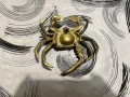 Бронзов пепелник рак без една щипка, снимка 5