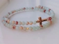 ✨ Гривна Angel’s Light от естествени камъни с кръстче ✝️, снимка 2