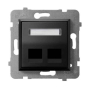 Продавам Розетка 2xRJ45 празна Черен OSPEL Aria, снимка 1