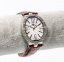 Дамски часовник Murex с червена кожена каишка и диаманти 0.18 карата, снимка 1 - Дамски - 45025241