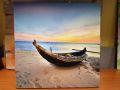 картина пано Лодка на плажа, снимка 1 - Картини - 45770200