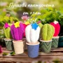 Цветни кактуси от плат, снимка 2