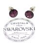 Обеци На Винт С Кристали Swarovski В Лилаво Amethyst, снимка 1