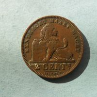 2 цента 1902 г. Белгия, снимка 1 - Нумизматика и бонистика - 45210193