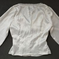 Дамска сатетена вталена риза с дълги буфан ръкави р-р S-M, снимка 12 - Ризи - 45478268