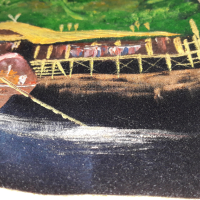 Картина, масло върху платно. нощен пейзаж на реката. Камбоджа, снимка 4 - Картини - 45040911
