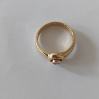 Златен пръстен с брилянт, снимка 3 - Пръстени - 44972906
