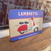 Метална табела мотор скутер мотопед Lambretta за градско ретро моторче 1959 li 150, снимка 2 - Рекламни табели - 45300889