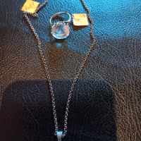 синджир медальон и пръстен за дами, снимка 1 - Пръстени - 45467968
