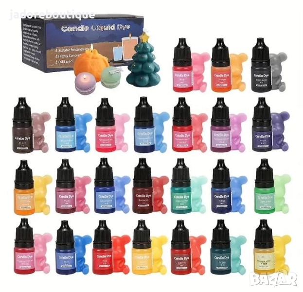 Комплект от 24 броя оцветители за свещи, снимка 1