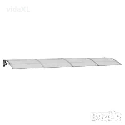 vidaXL Навес за врата, сив, 400x100 см, поликарбонат（SKU:153601）, снимка 1