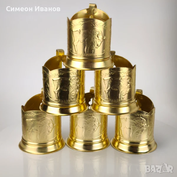 Стар комплект от 6 подстакани сервиз СССР #6126, снимка 1